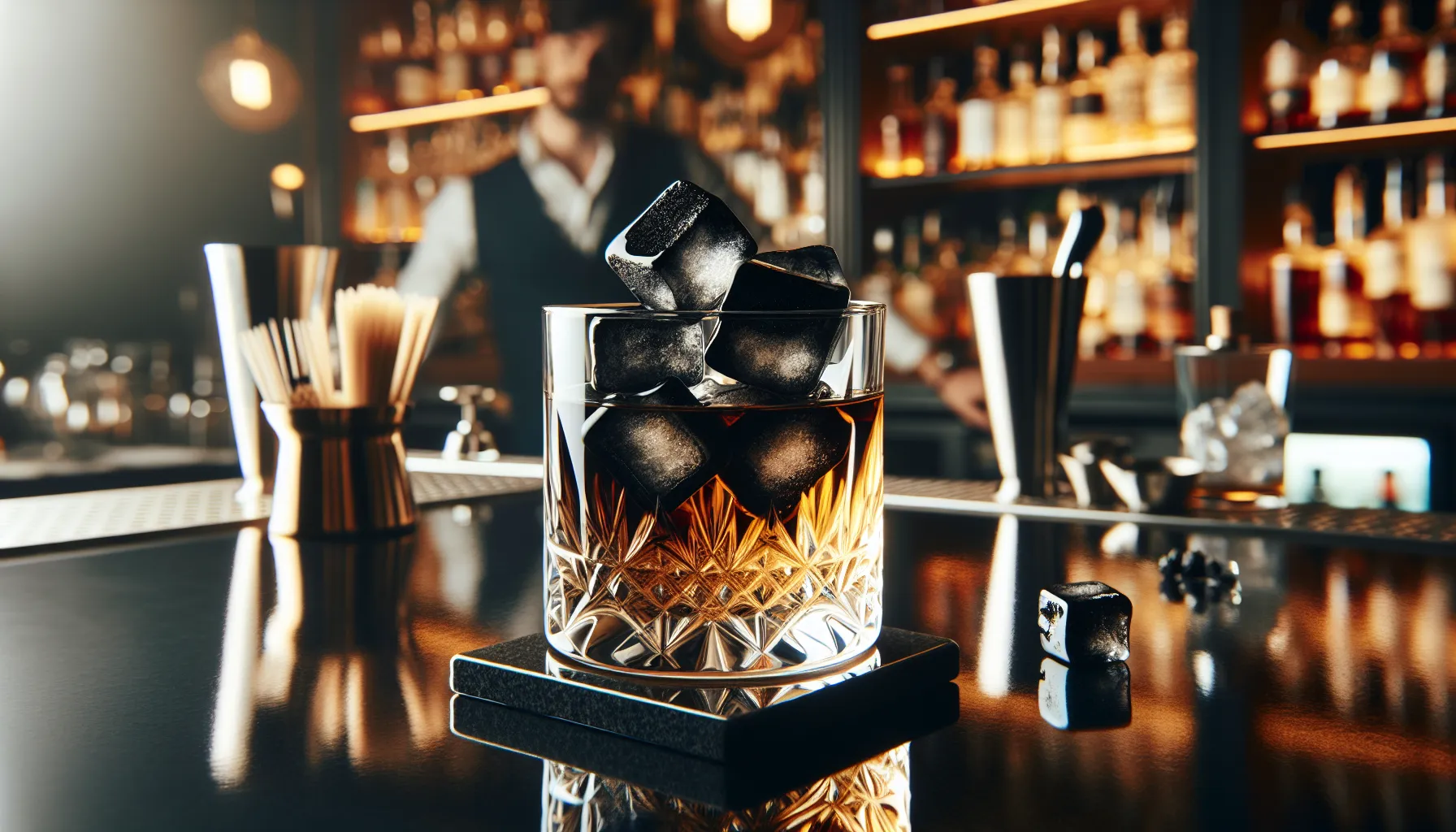 Image related to Chill in Style: How to Craft Perfect Black Ice Cubes for Your Drinks